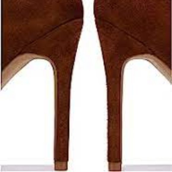 CAPE ROBBIN SOMEWHERE BROWN FAUX SUEDE STILETTO SOCK ANKLE BOOTS 5.5 - Picture 6 of 10